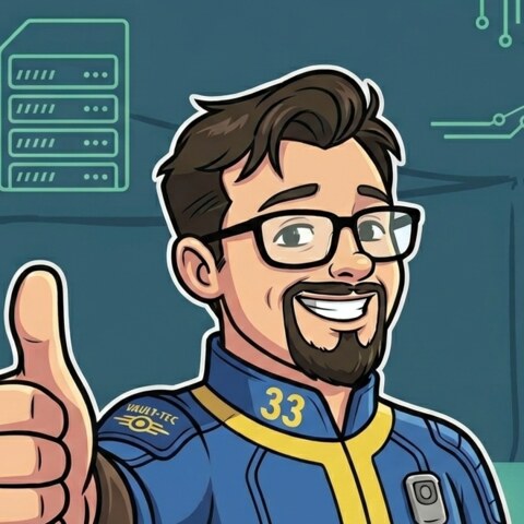 Adam Orzeł w kombinezonie Vault 33